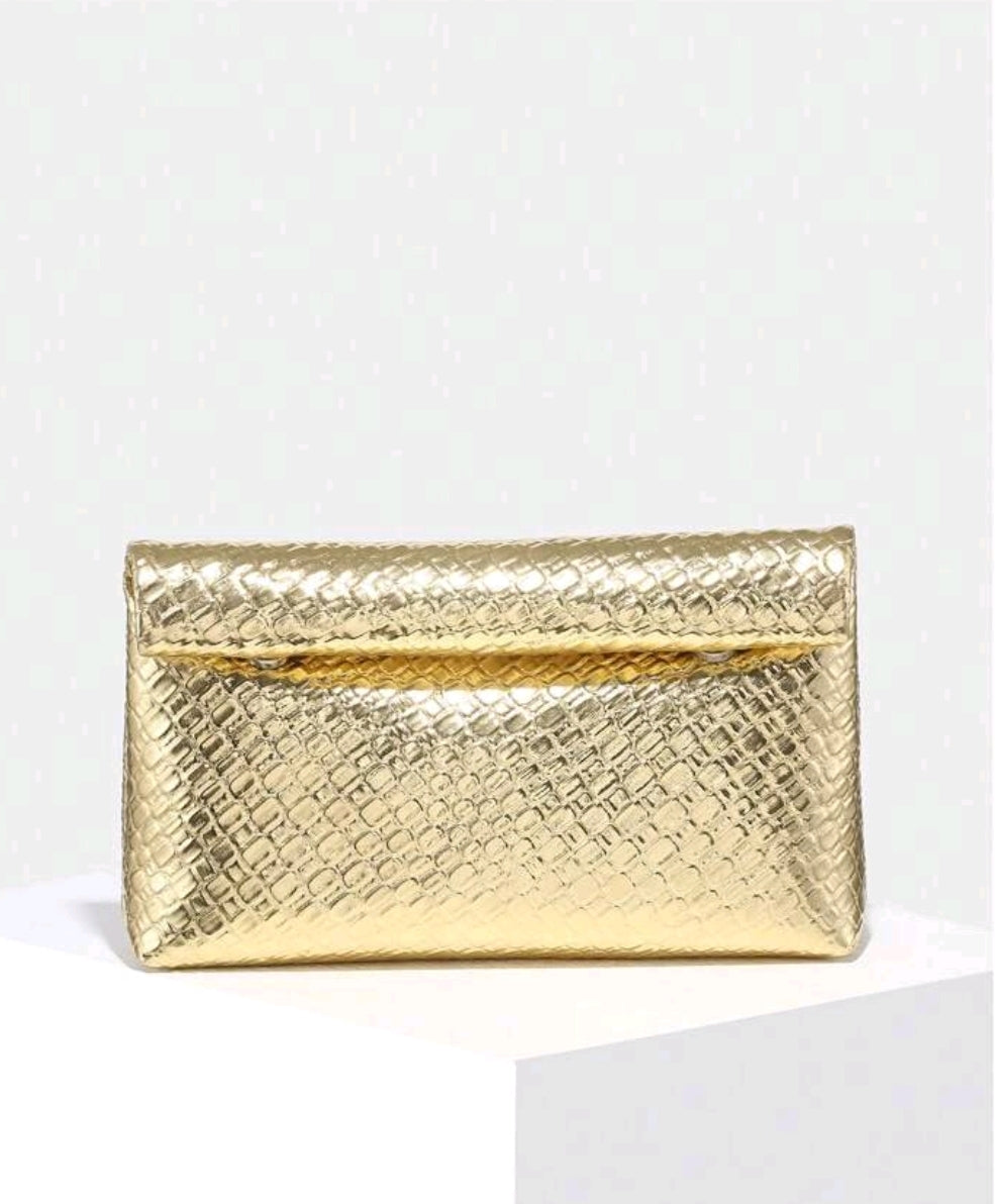 Textured Fold Over Clutch