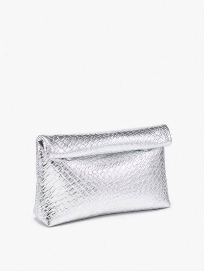 Textured Fold Over Clutch