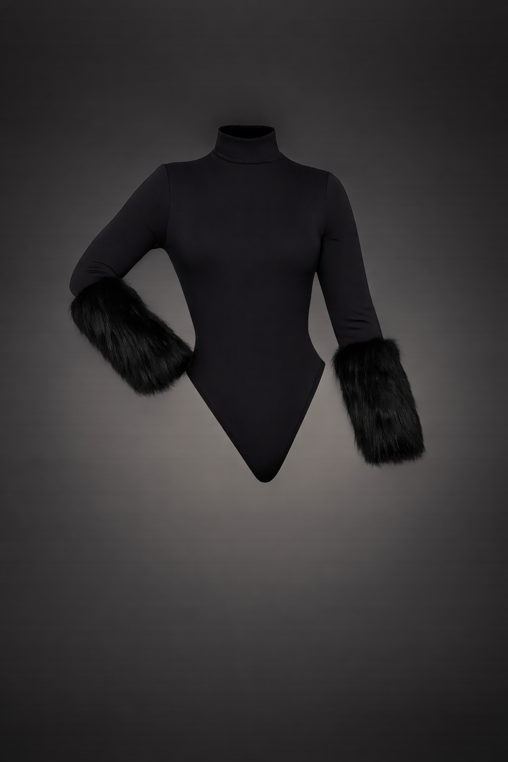 Midnight Luxe Faux Fur Bodysuit
