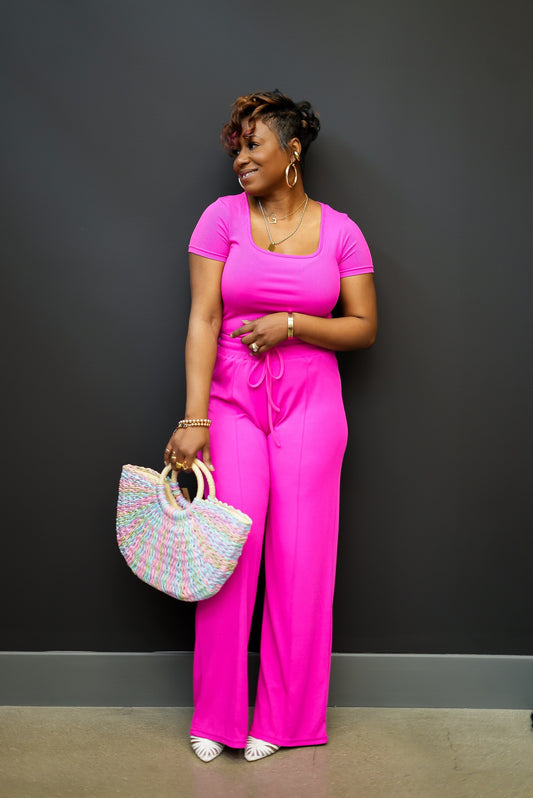 Pastel Rainbow Straw Bag