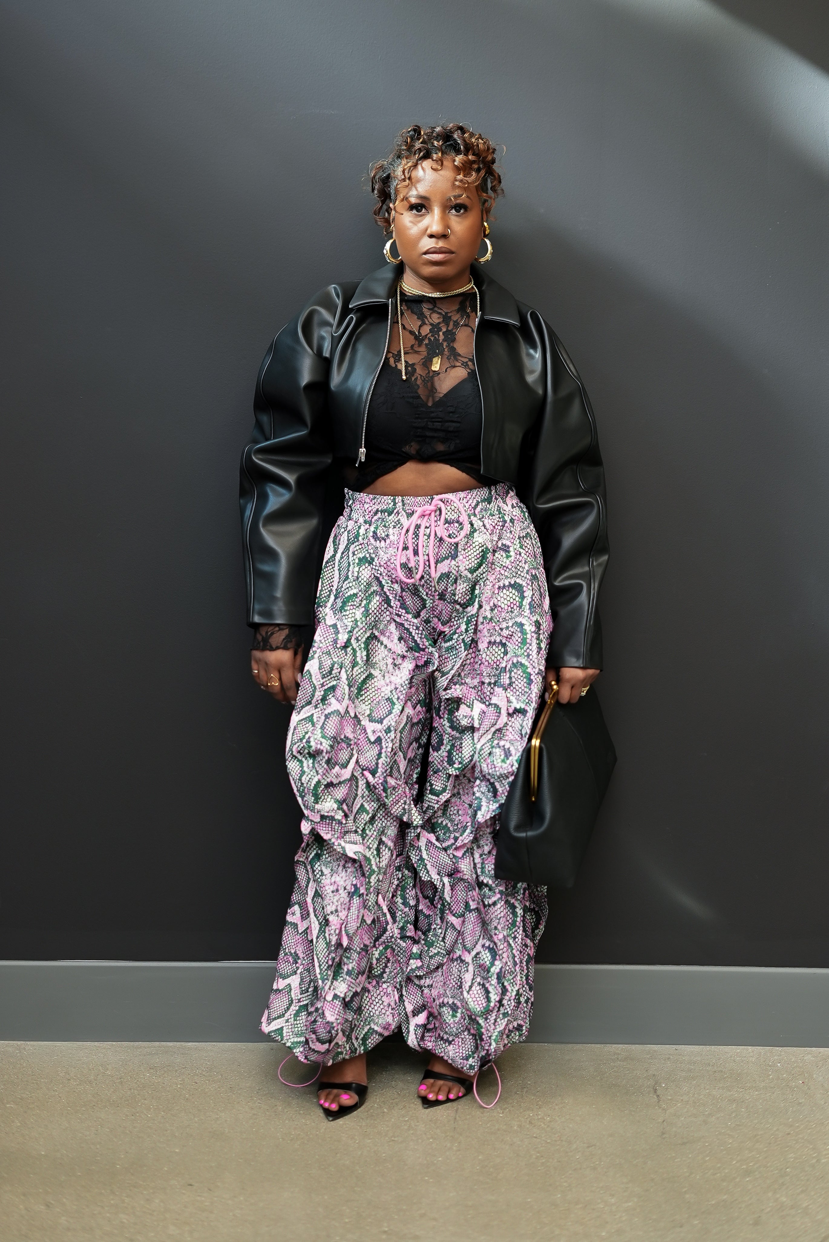 Top Tier Crop Leather Jacket (Black)