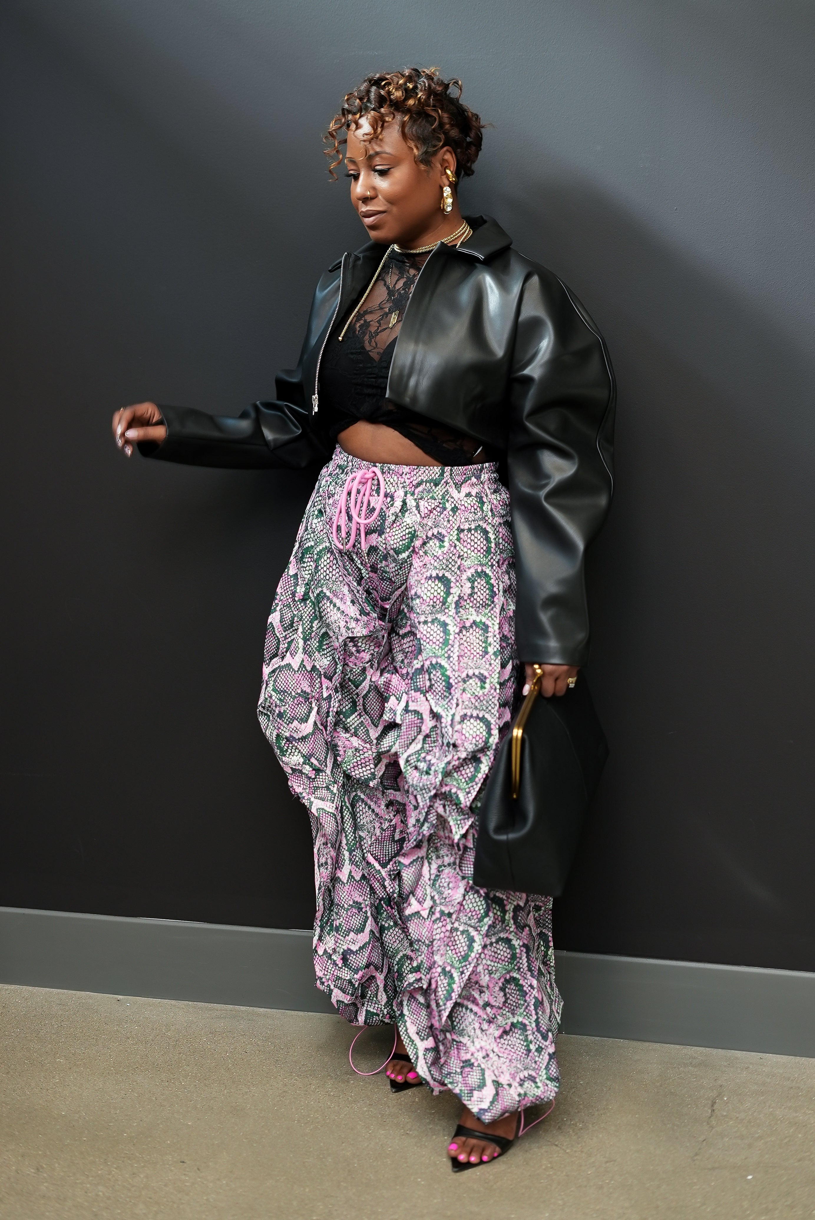 Top Tier Crop Leather Jacket (Black)