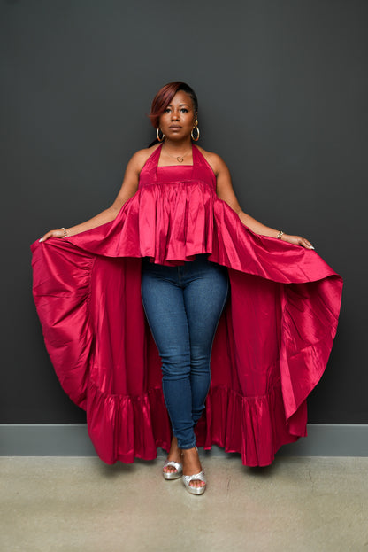 Cascade Halter Top (wine)