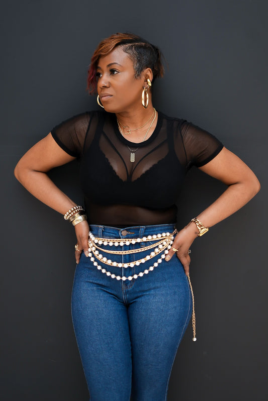 Pearl Layered Chain Belt