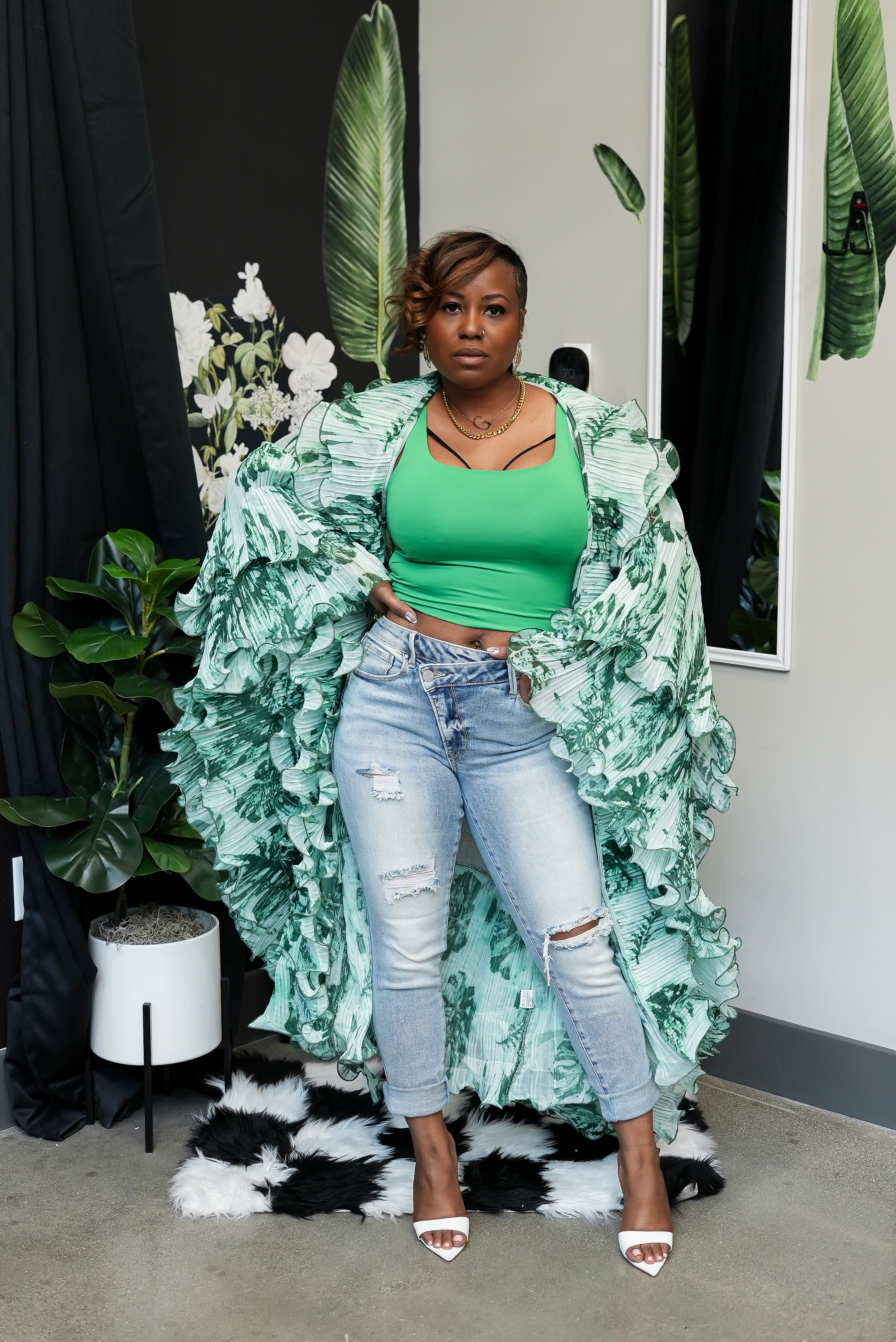 Sunset Ruffle Duster (Green)