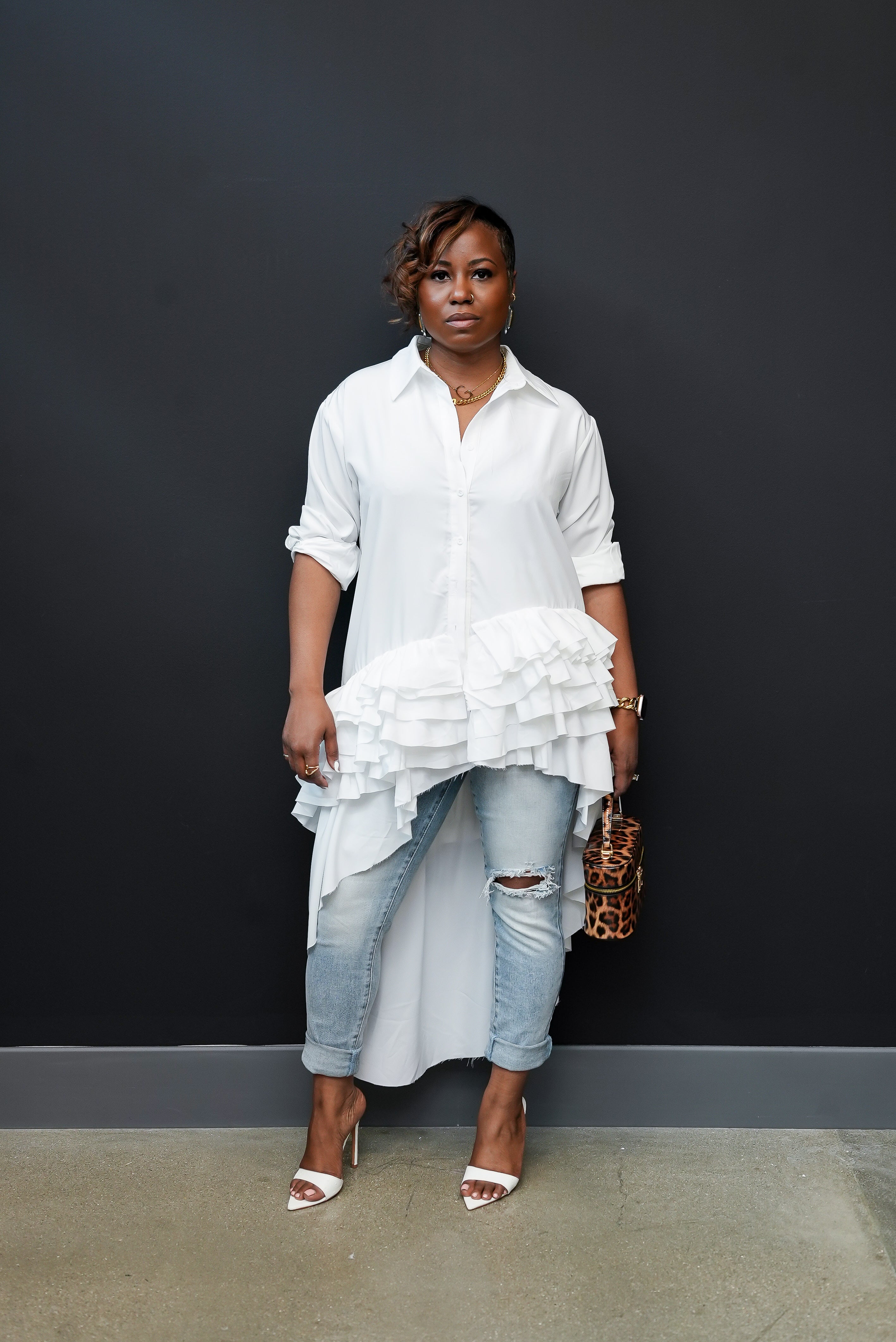 Ruffle Authority High-Low Blouse