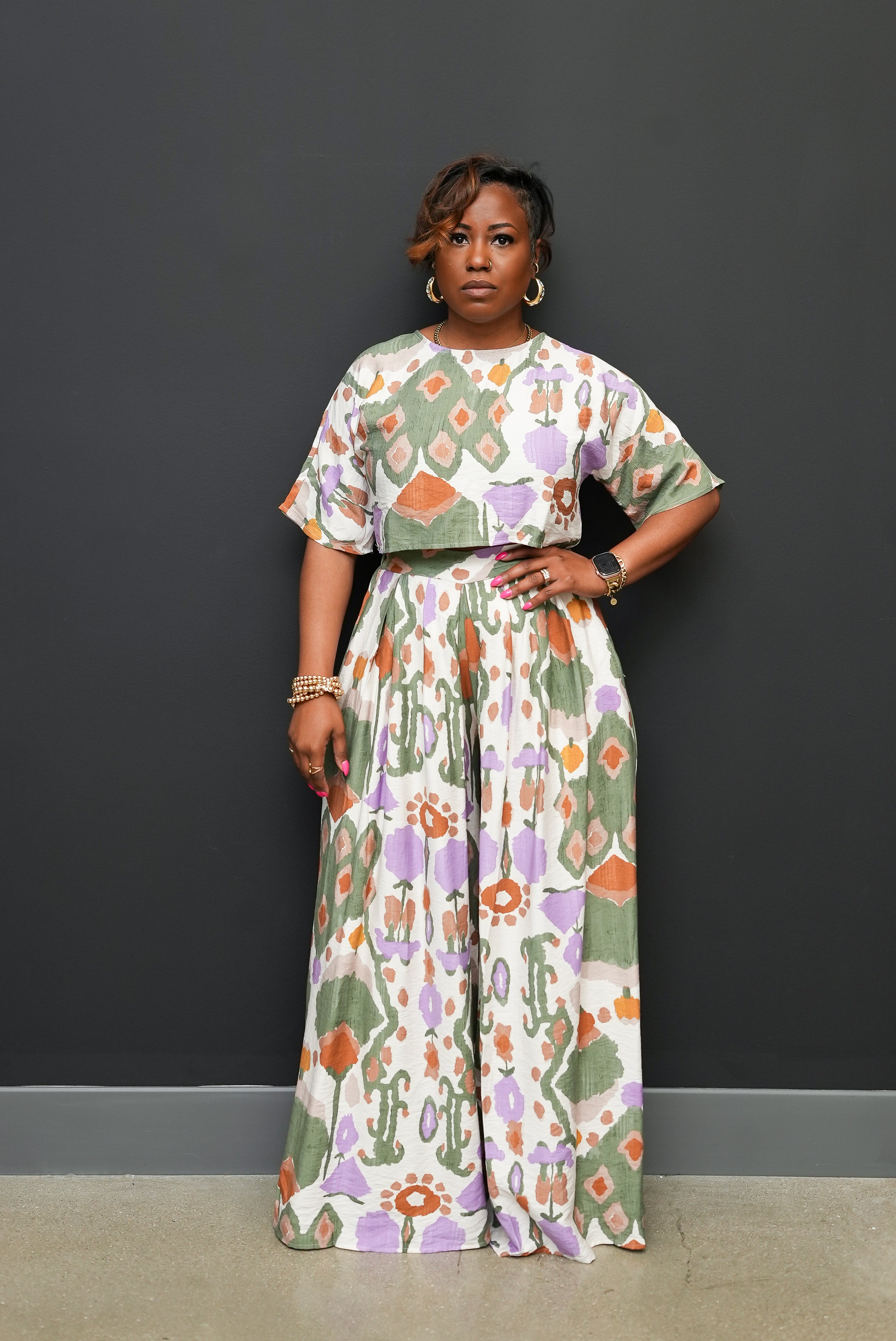 Desert Bloom Printed Palazzo Set