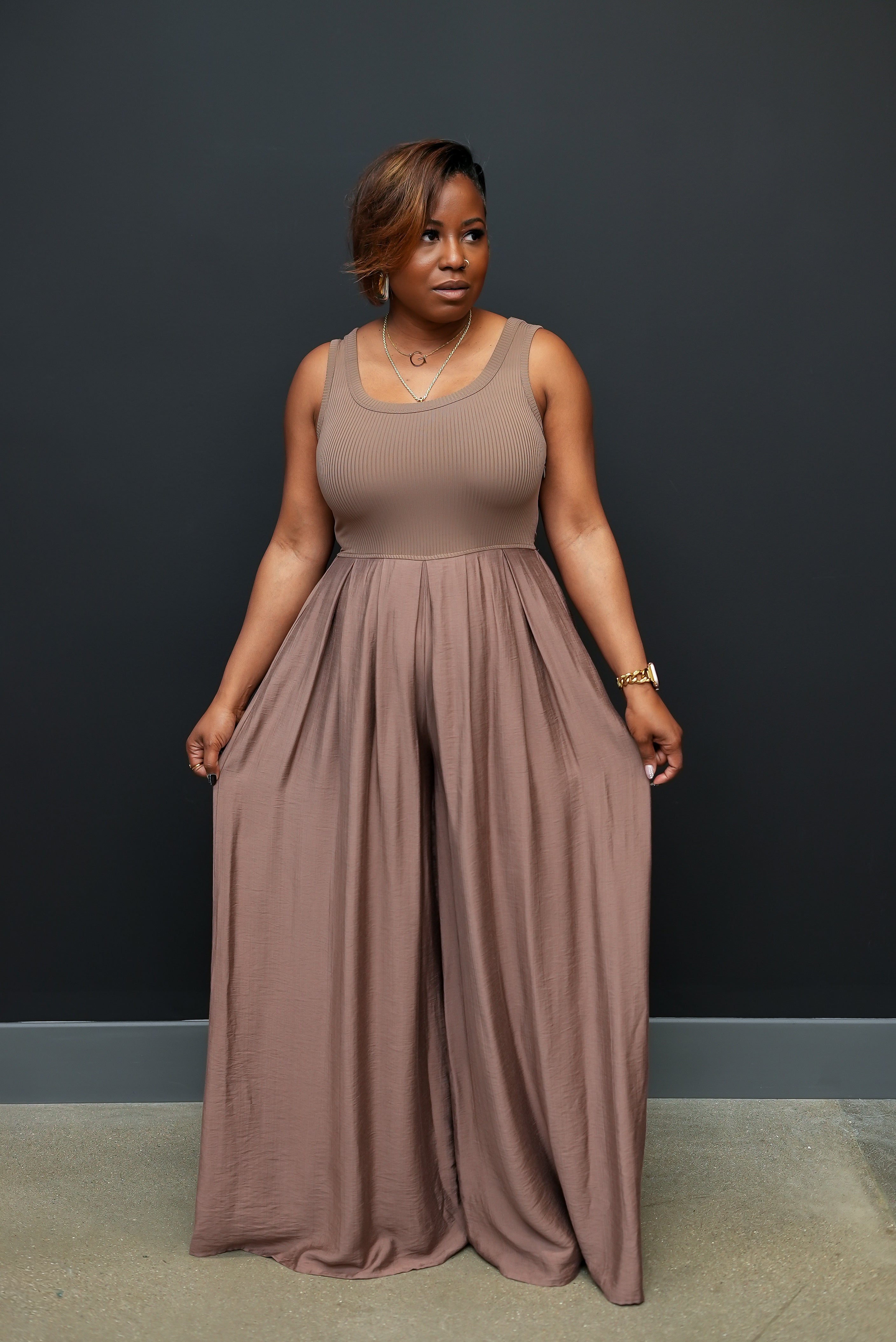 The Soft Power Jumpsuit (Mocha)