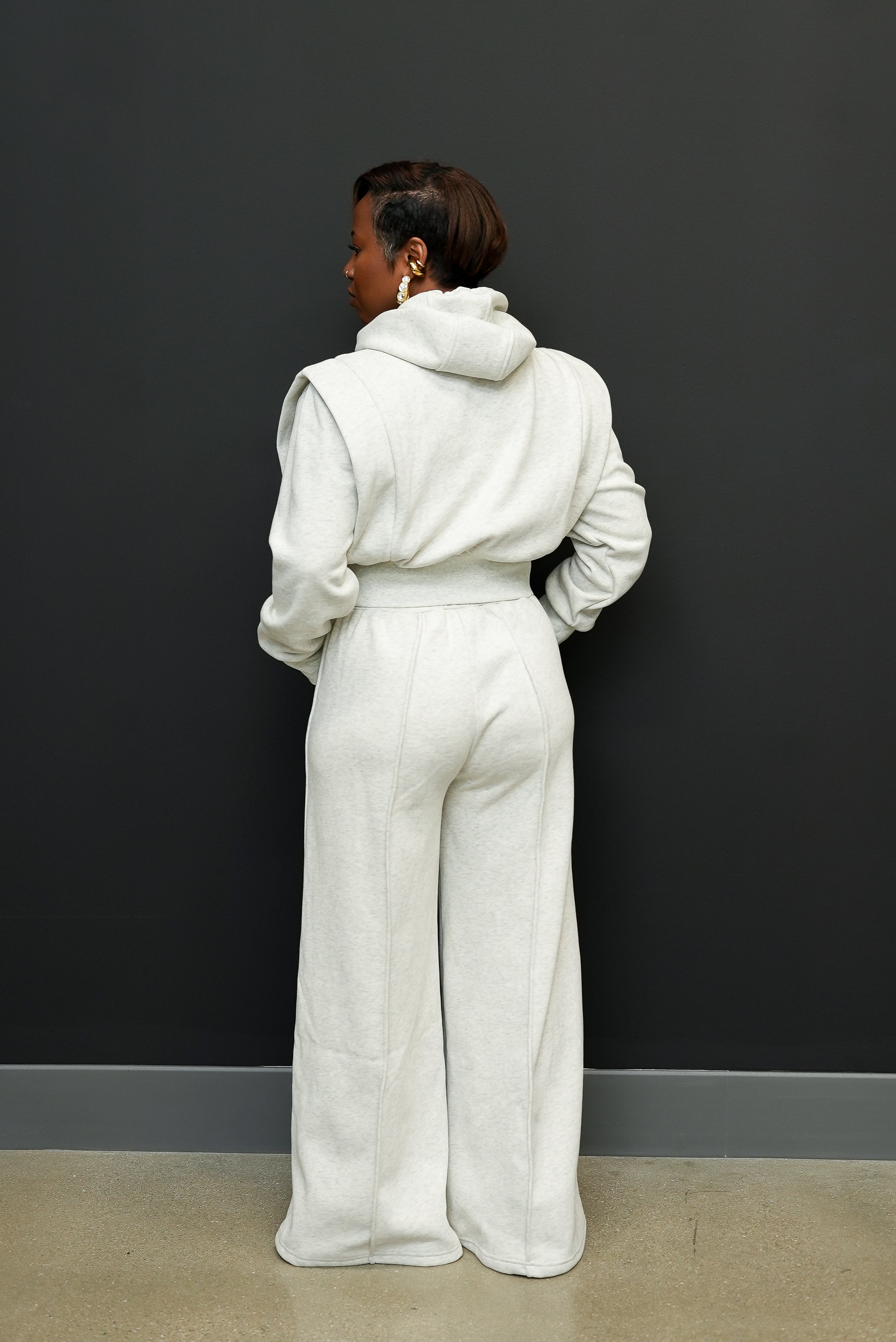 Sculpted Luxe Set Jogger Set-(Heather Grey)