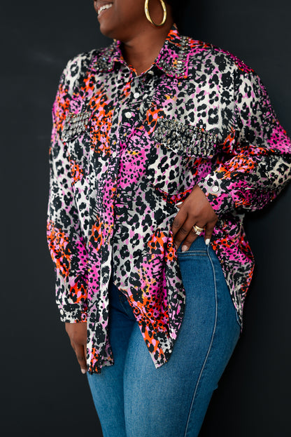 Jeweled Leopard Blouse