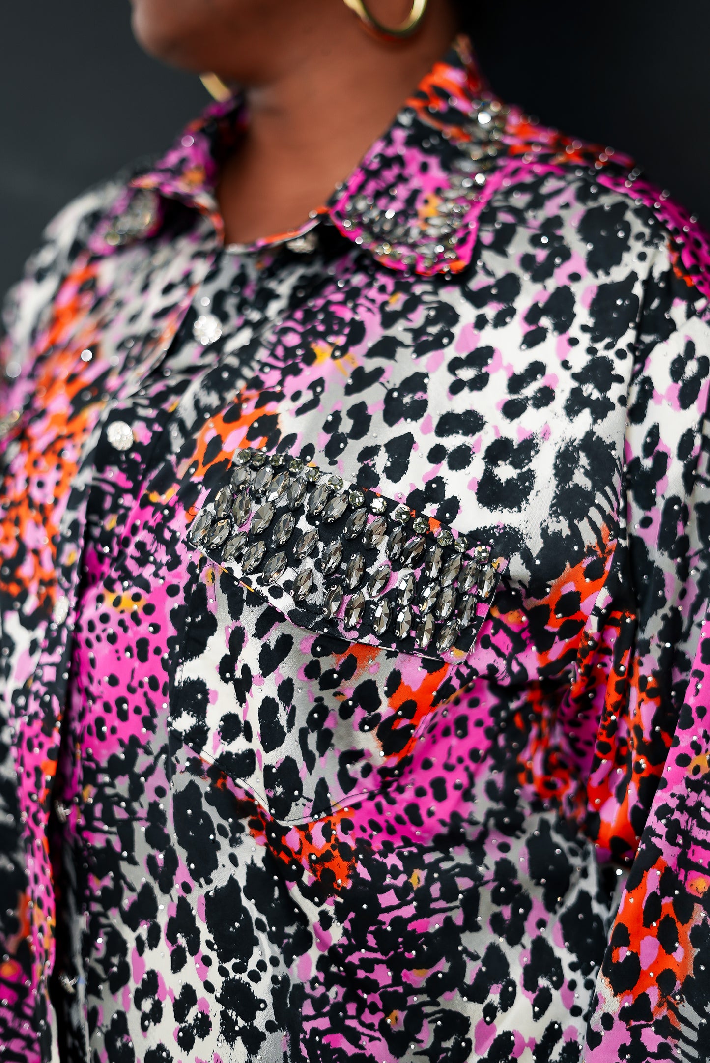 Jeweled Leopard Blouse