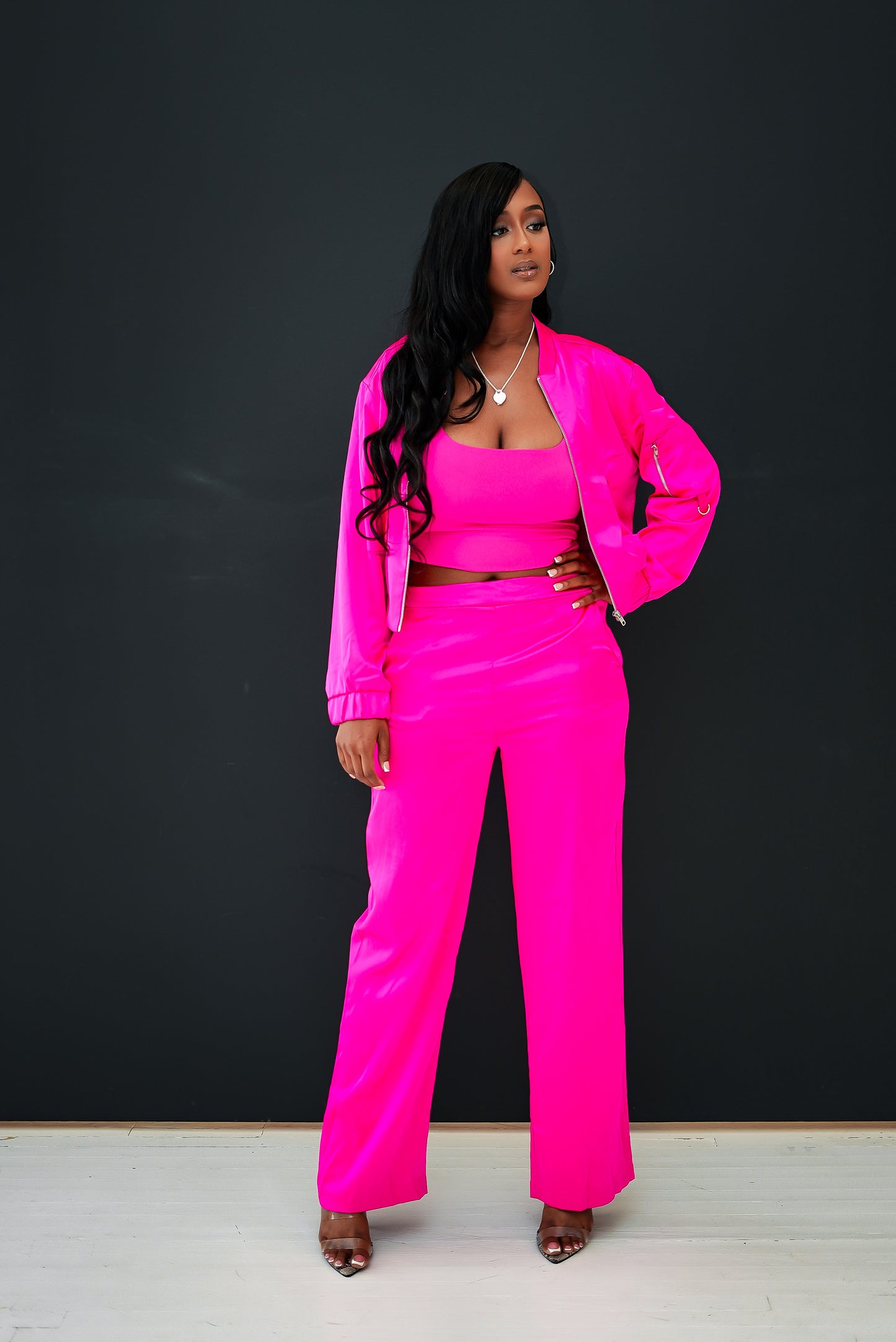 Pink Satin Set