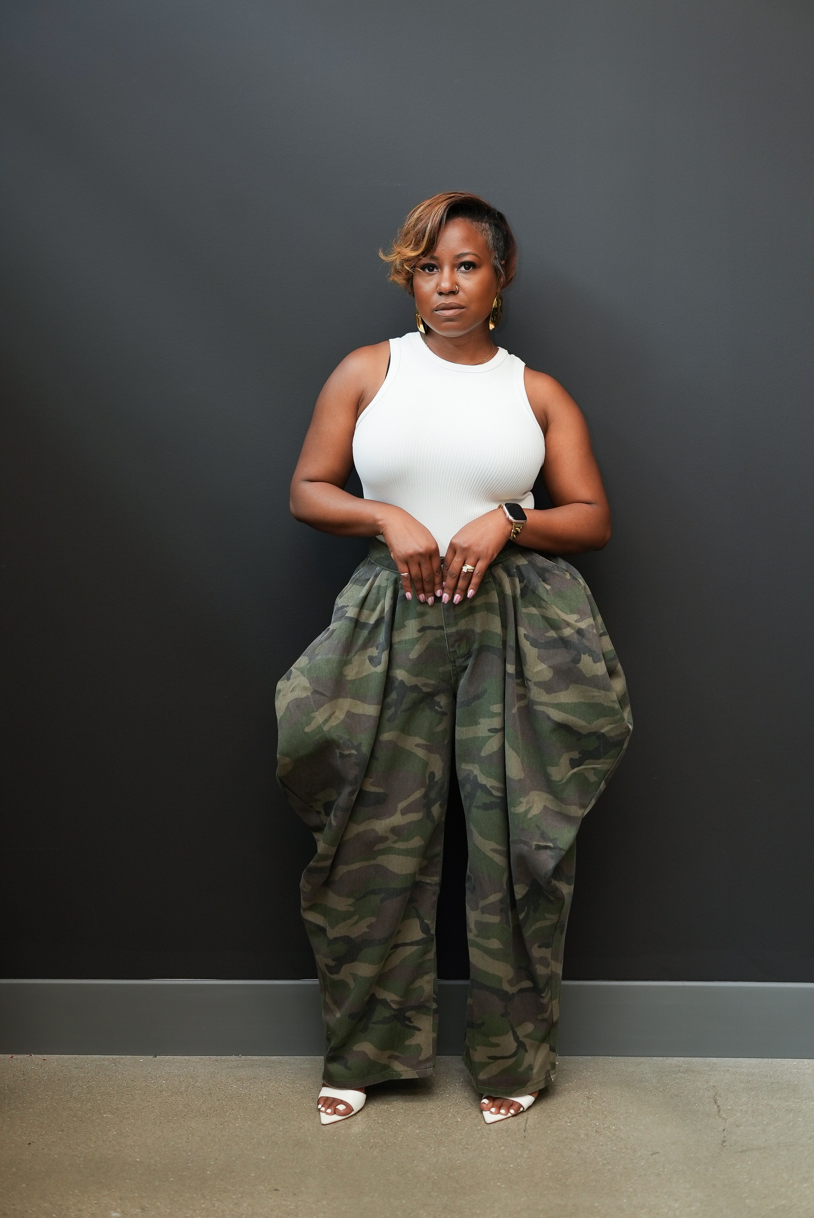 Camo Print Drama pants
