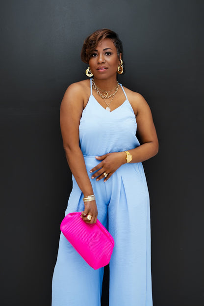 Cami wide leg set (Powder Blue)