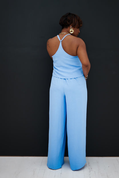 Cami wide leg set (Powder Blue)