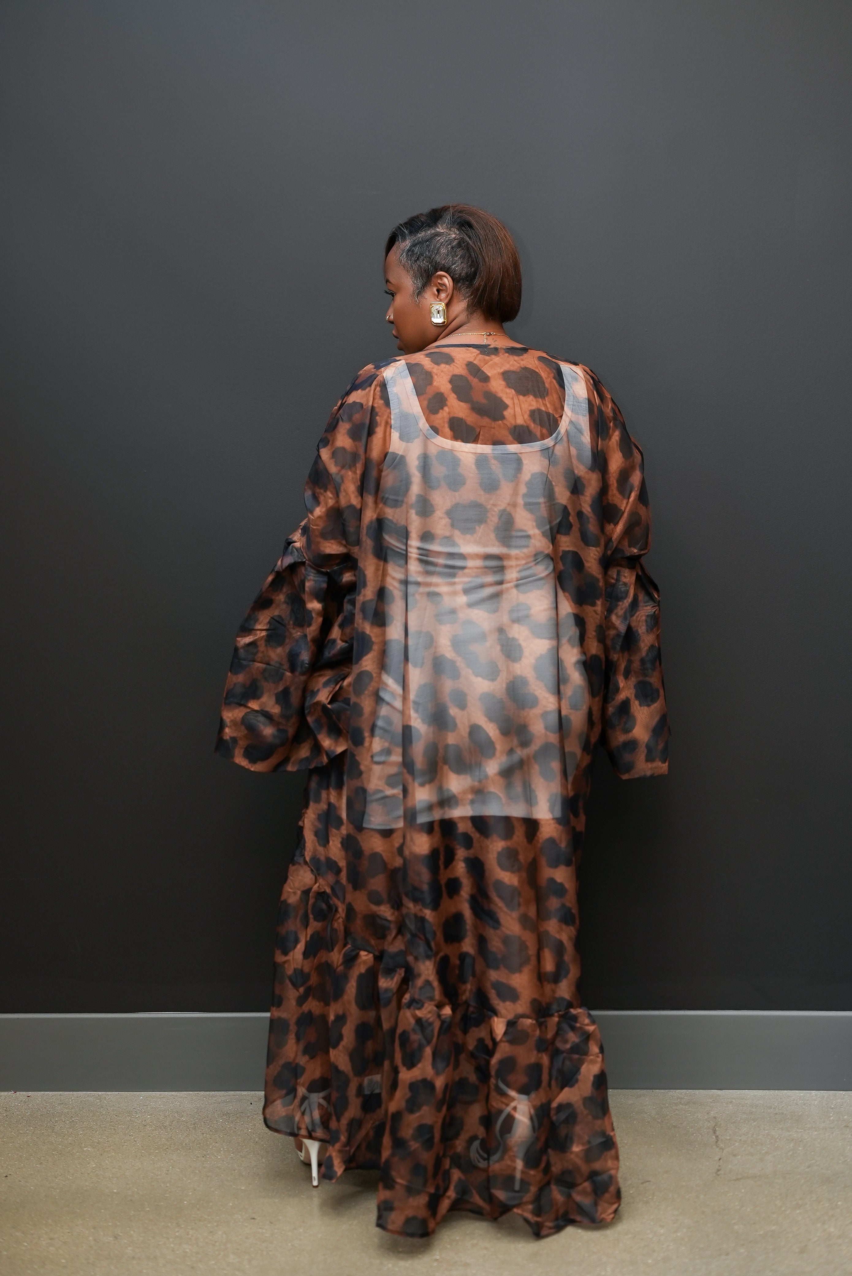 All Leopard Print Sheer Duster