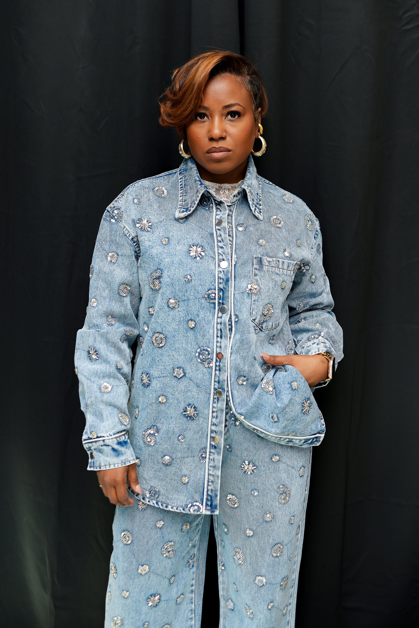 Sparkle Denim Set