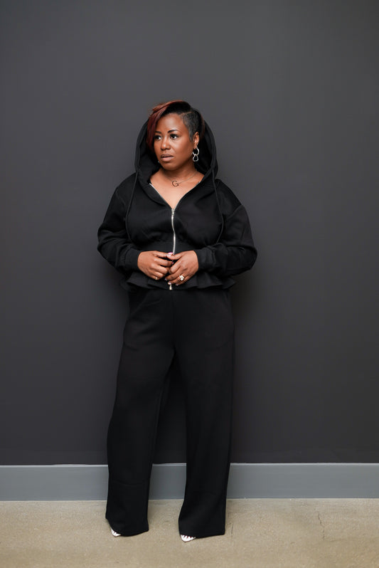 Chic Peplum Hoodie Set