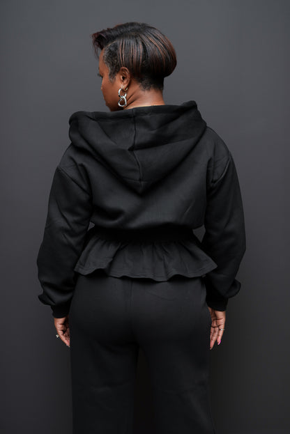 Chic Peplum Hoodie Set