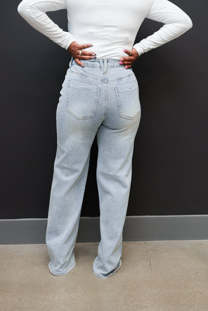 Stardust Sparkle Wide-Leg Jeans