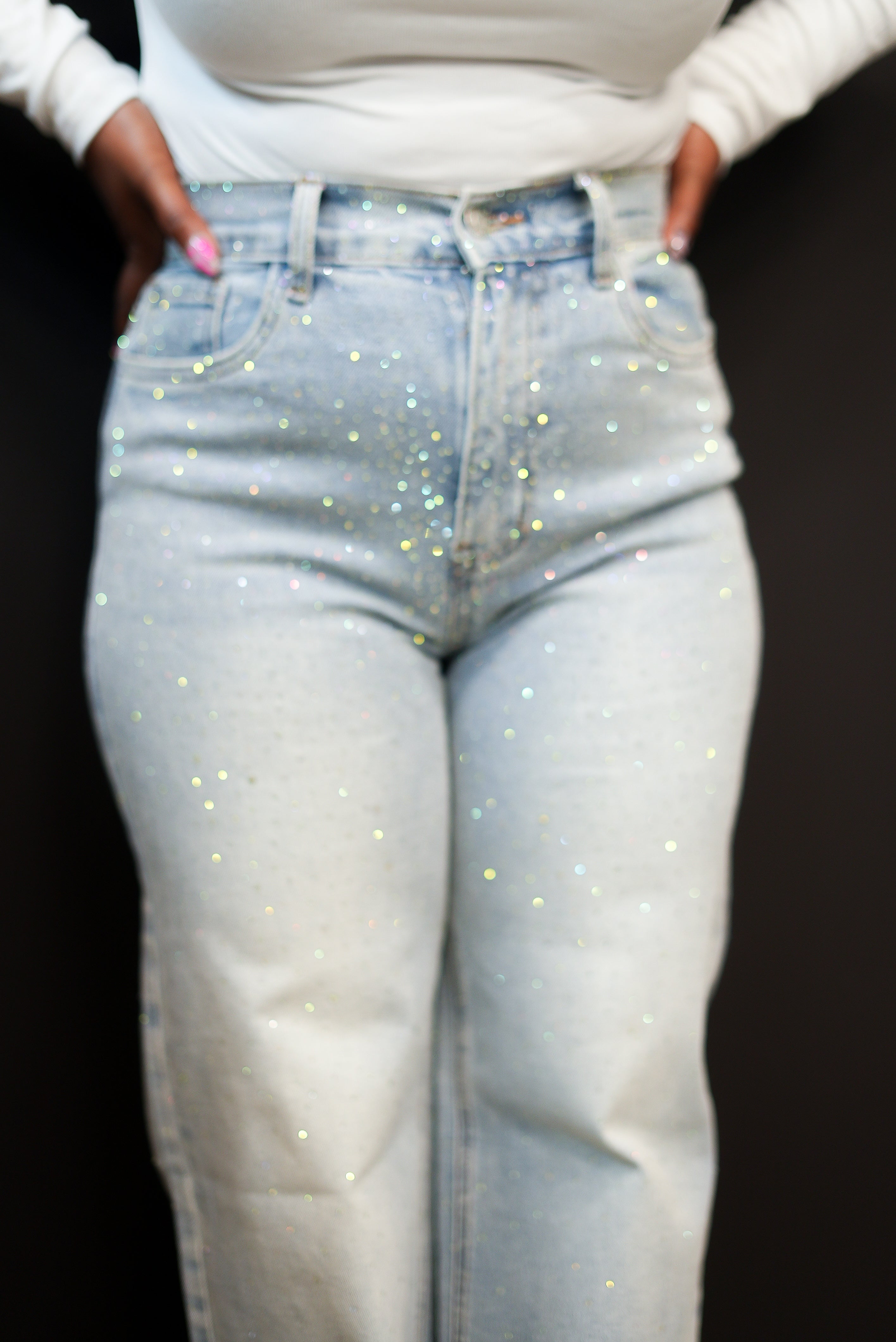 Stardust Sparkle Wide-Leg Jeans