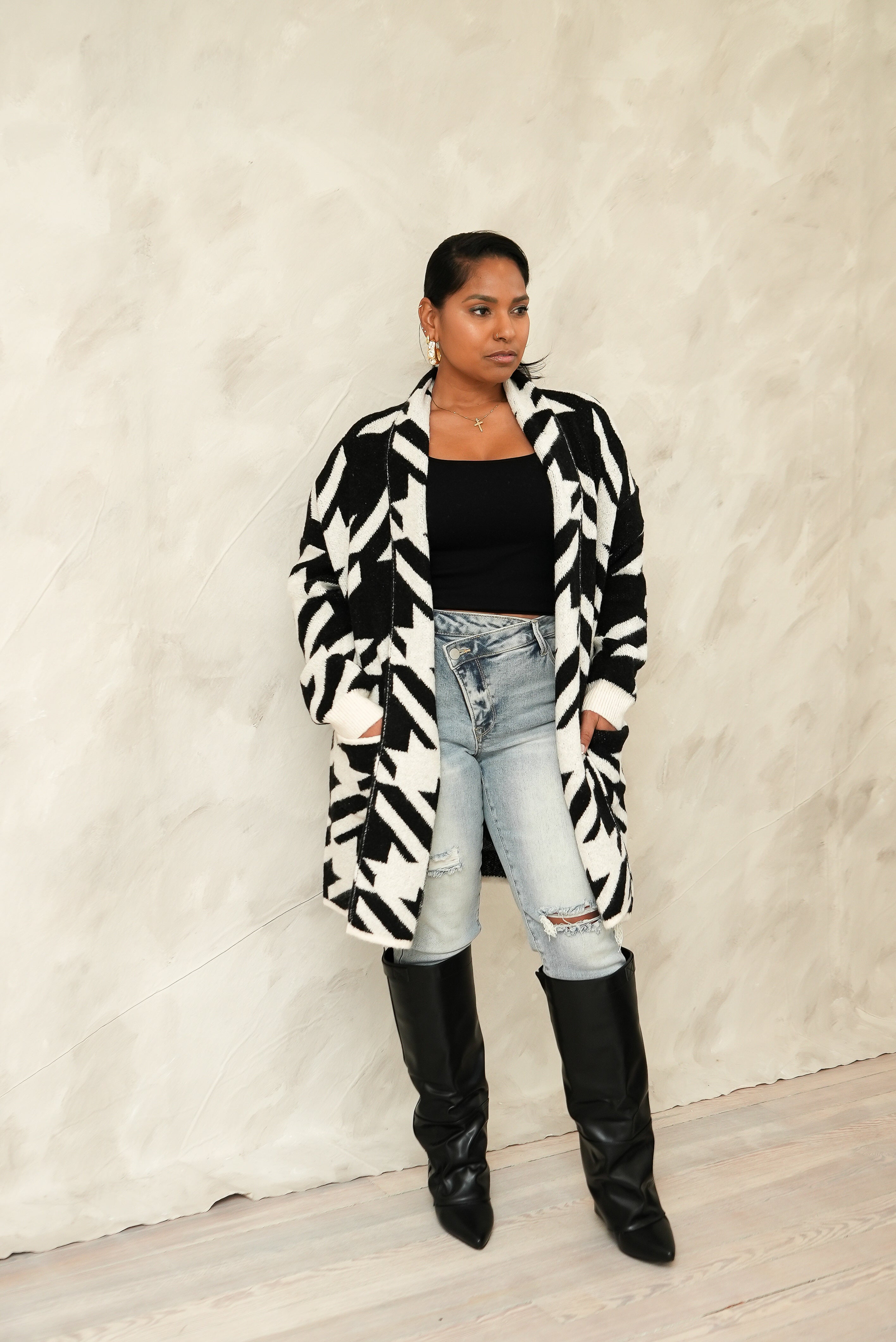 Houndstooth cardigan