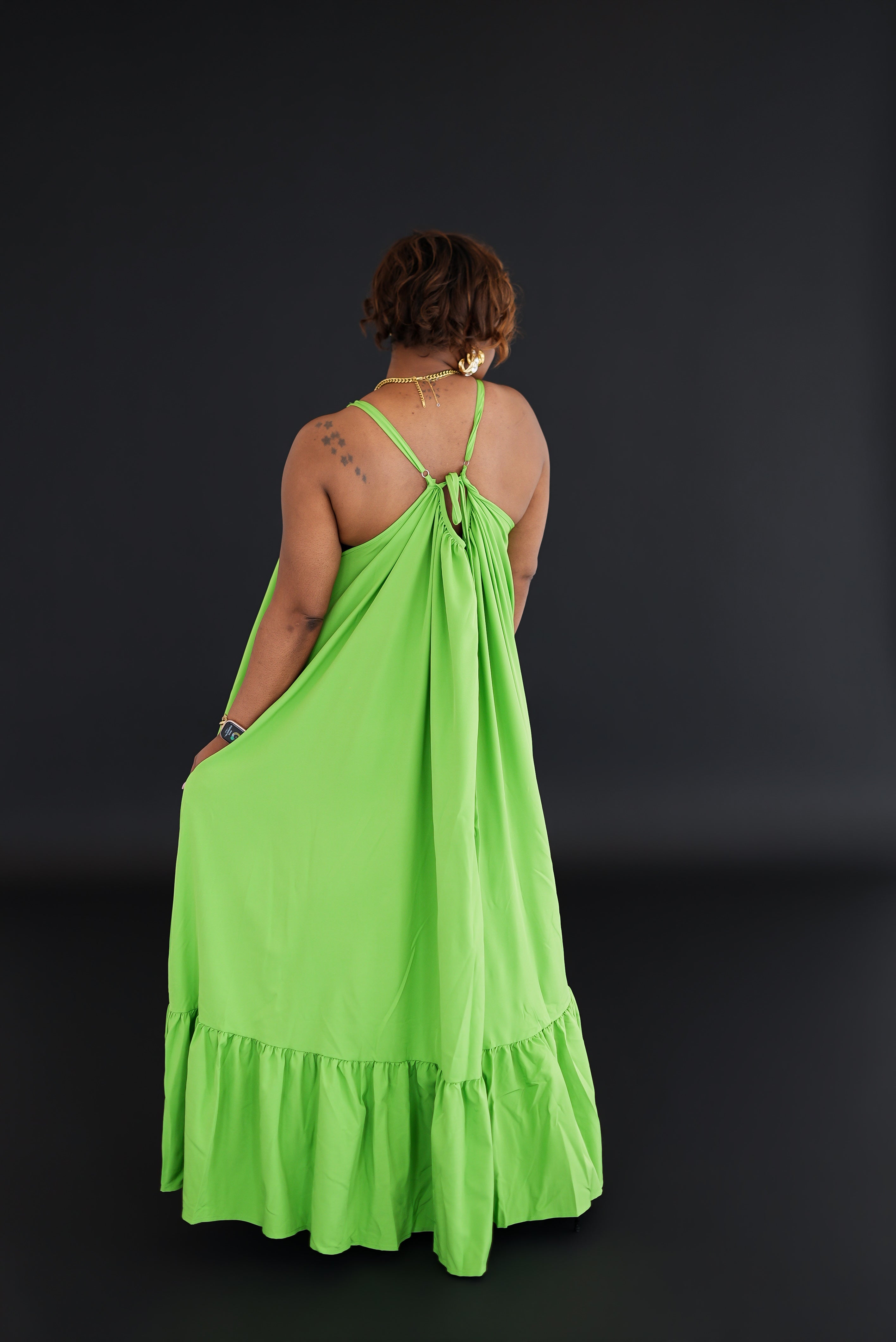 Lime Green Flow Maxi Dress