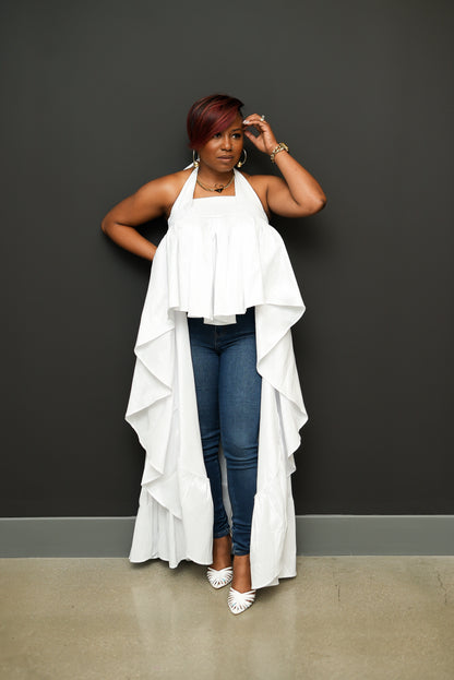 Cascade Halter Top (white)
