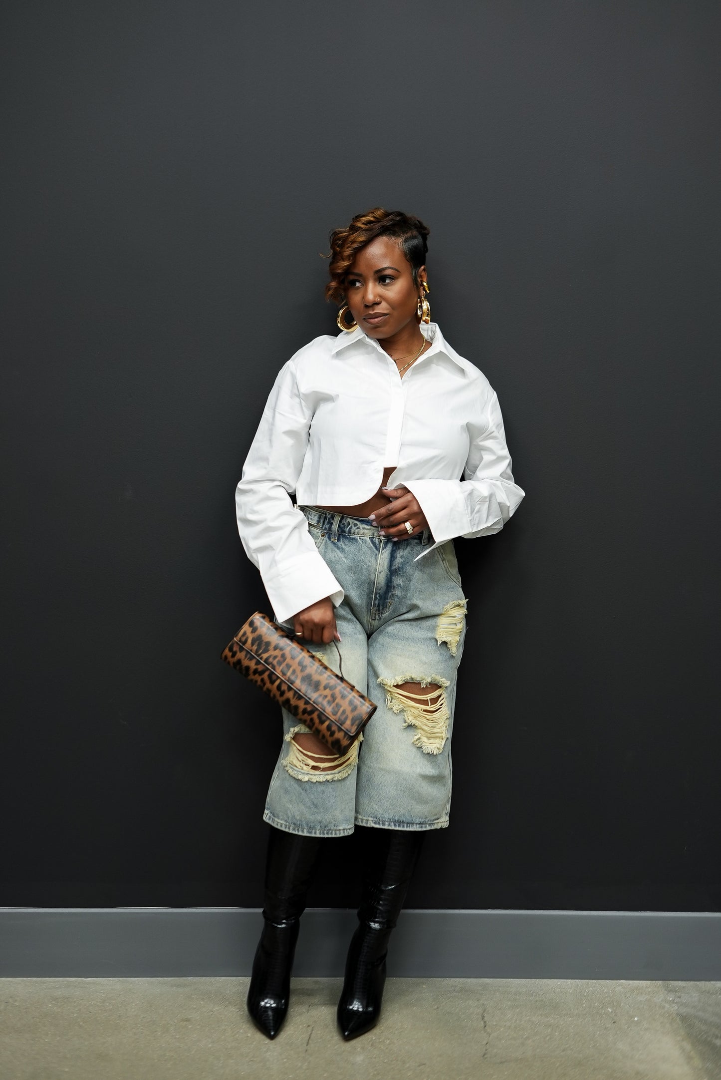 Distressed Denim Jorts