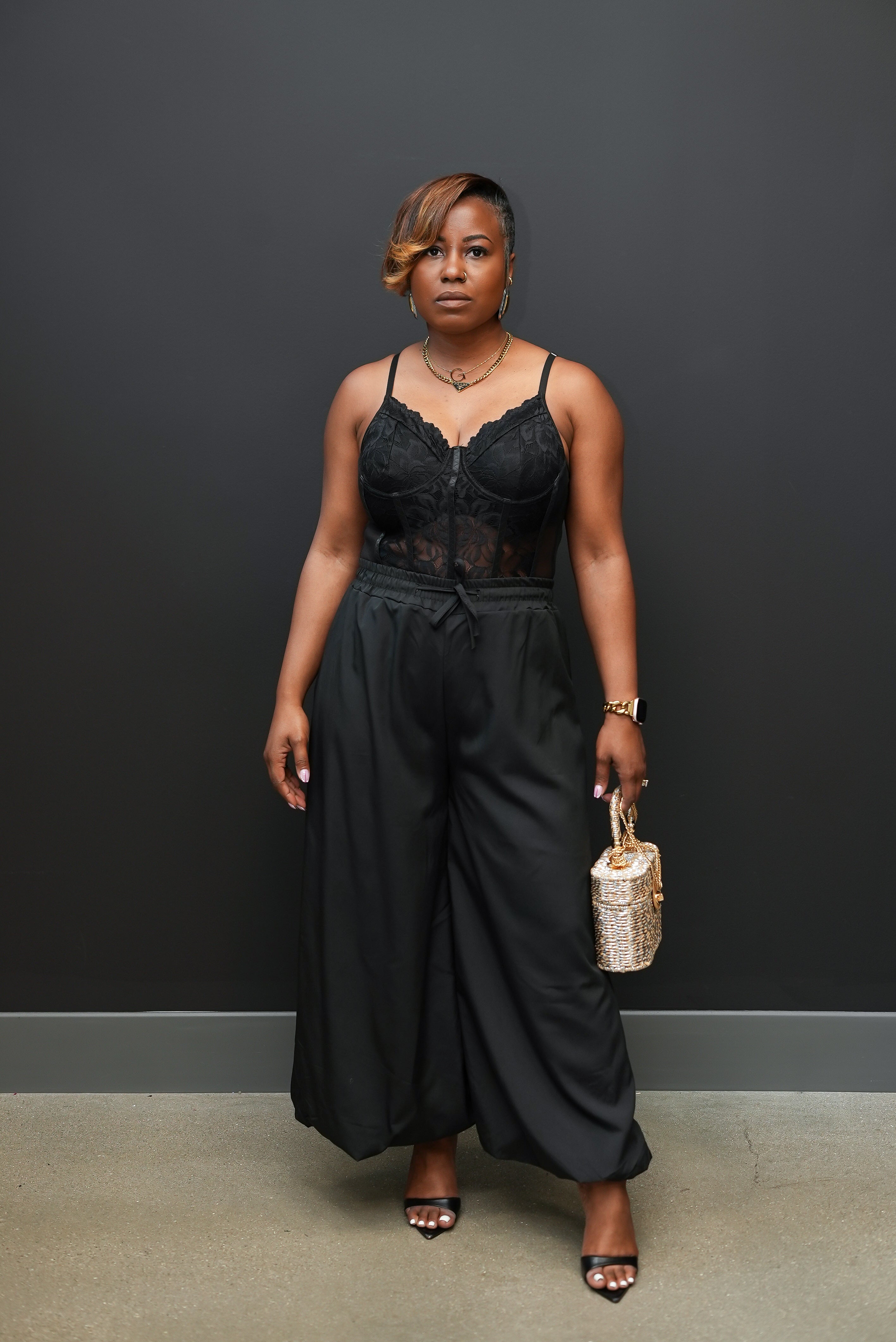 Flowy Wide-Leg Palazzo Ankle Pants (Black)