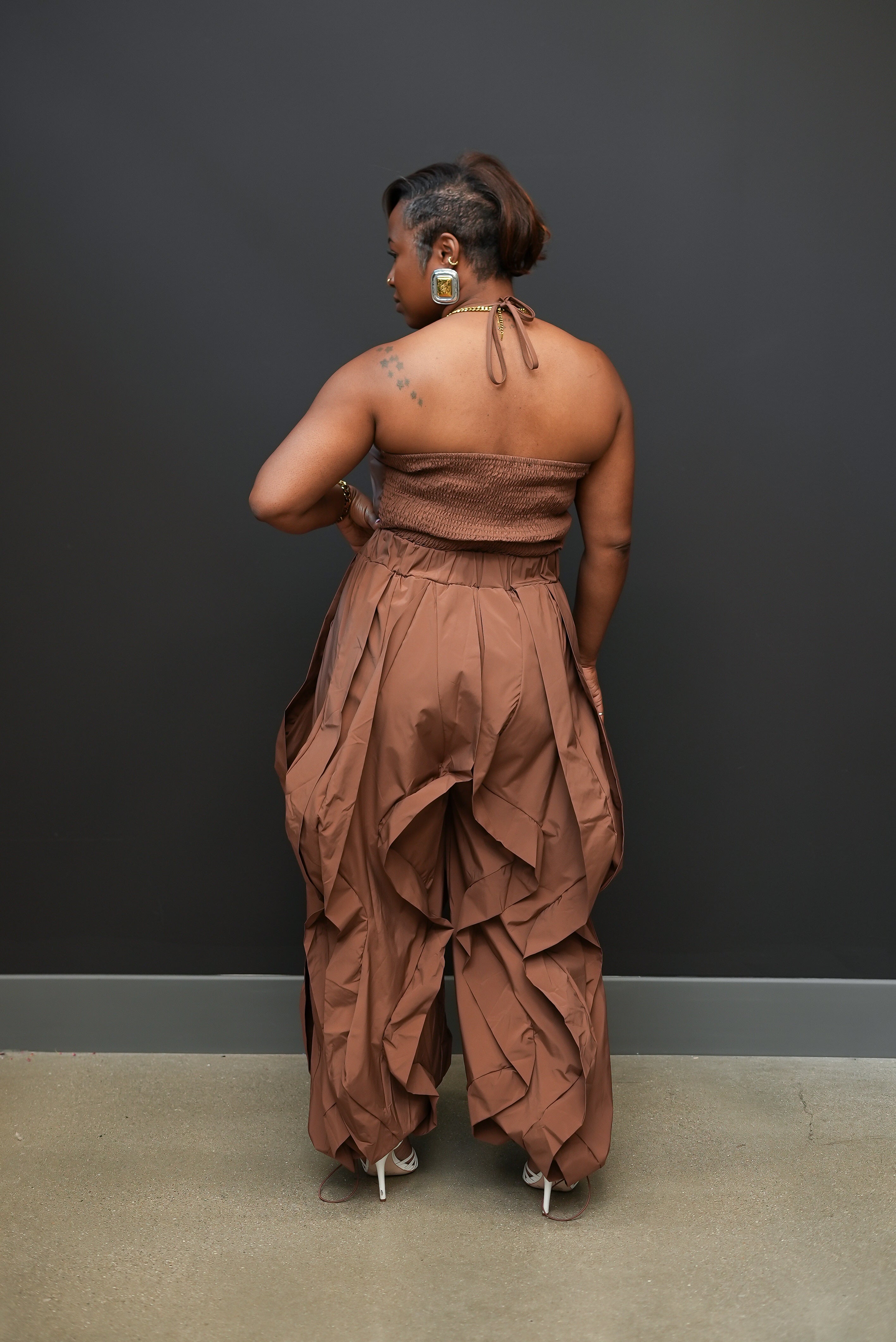 Draped Bubble Jumpsuit