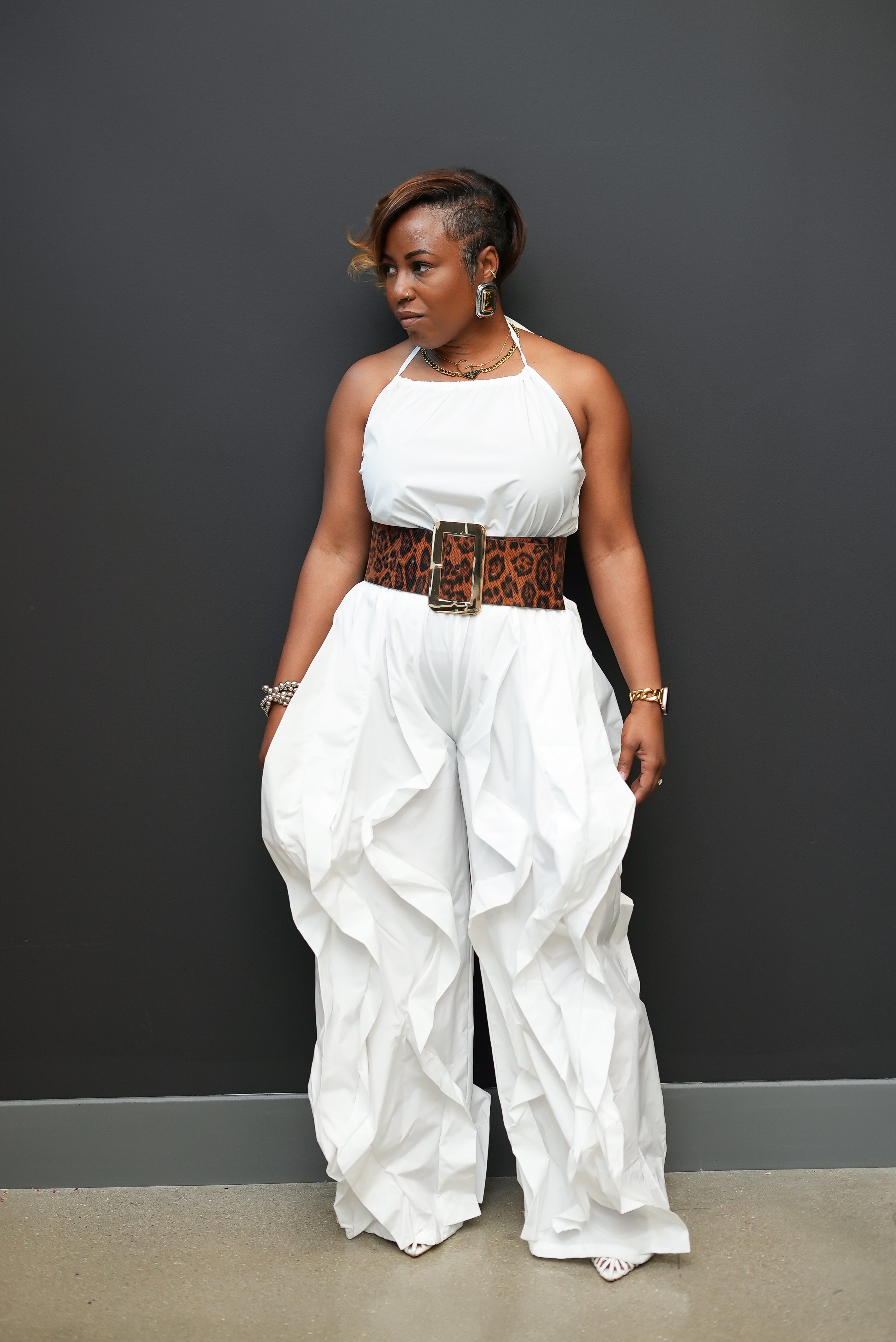 Draped Bubble Jumpsuit