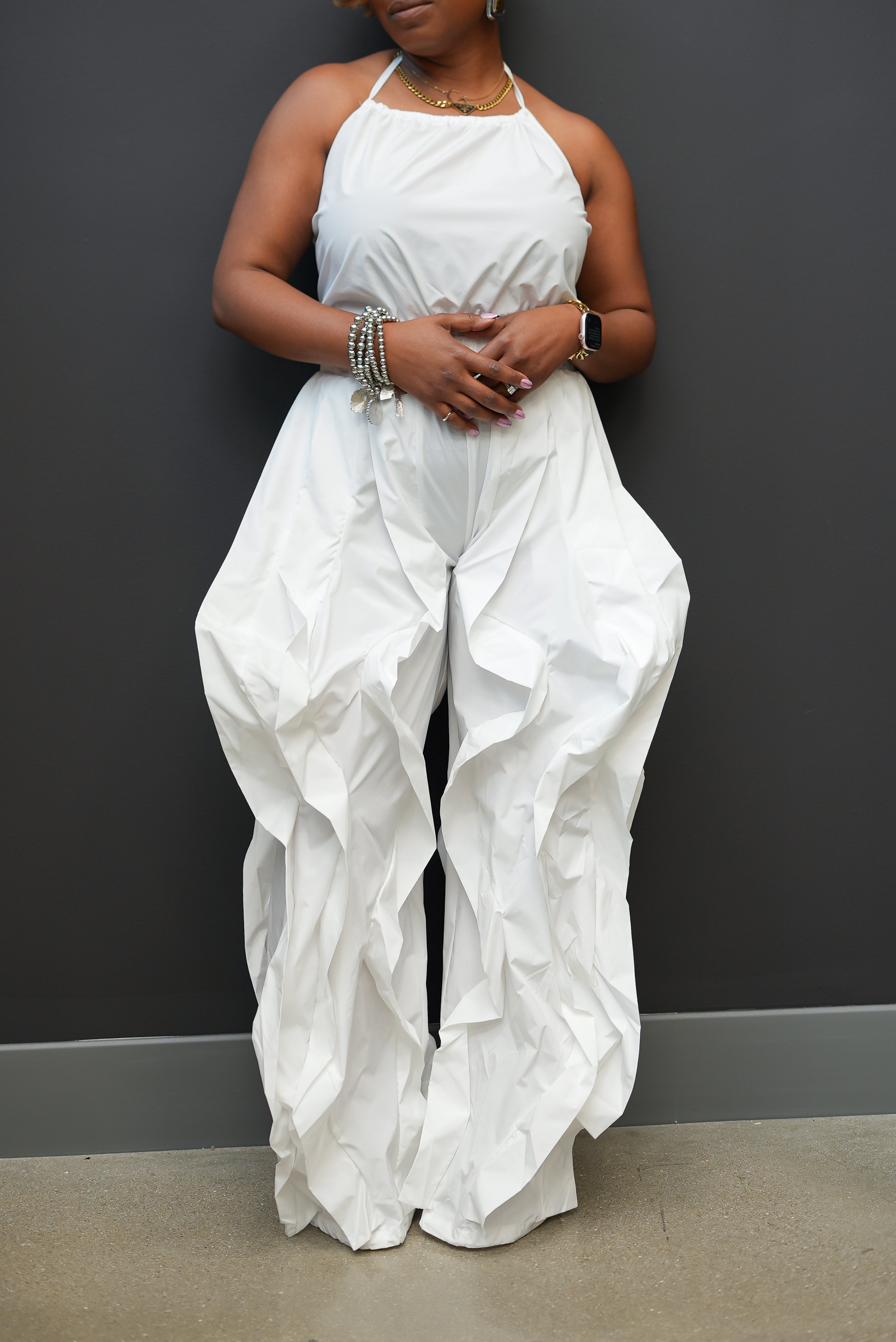 Draped Bubble Jumpsuit