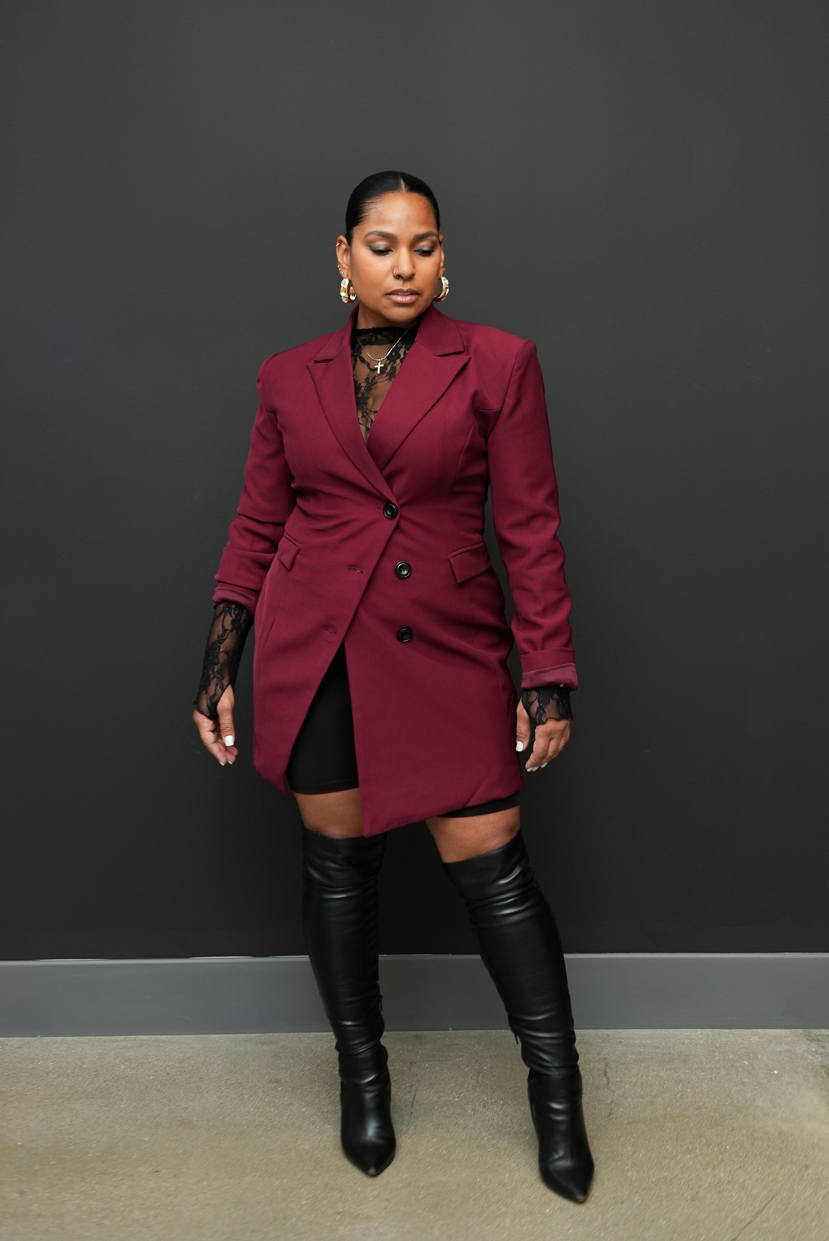 Merlot Moment Tulle Blazer