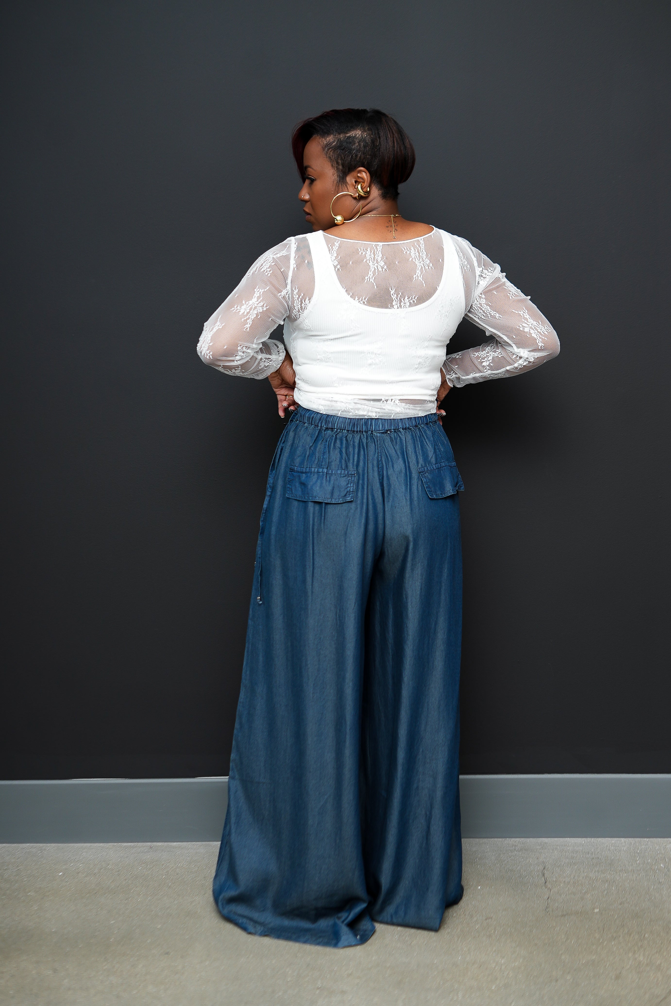 Golden Ease Palazzo Pants