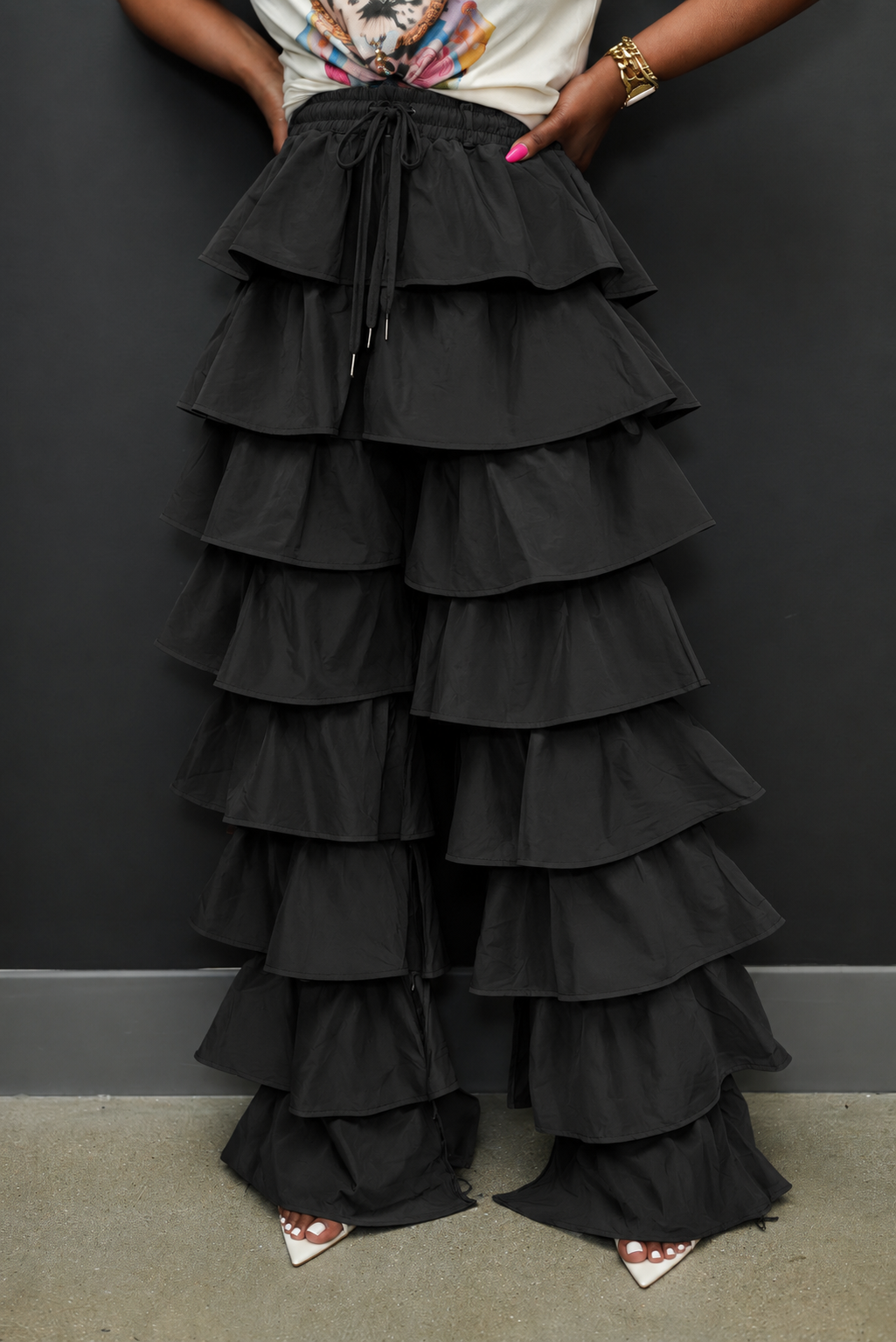 Drama Tiered Pants (Copy Black)