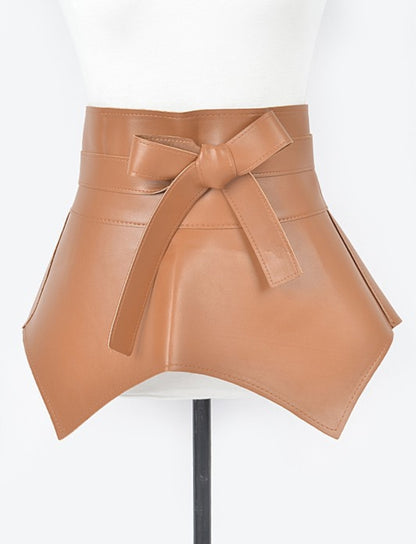 Faux Leather Skirt Belt (Camel)