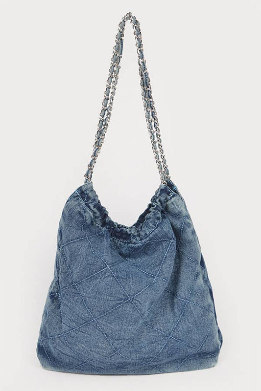 Quilted Denim Chain Bag