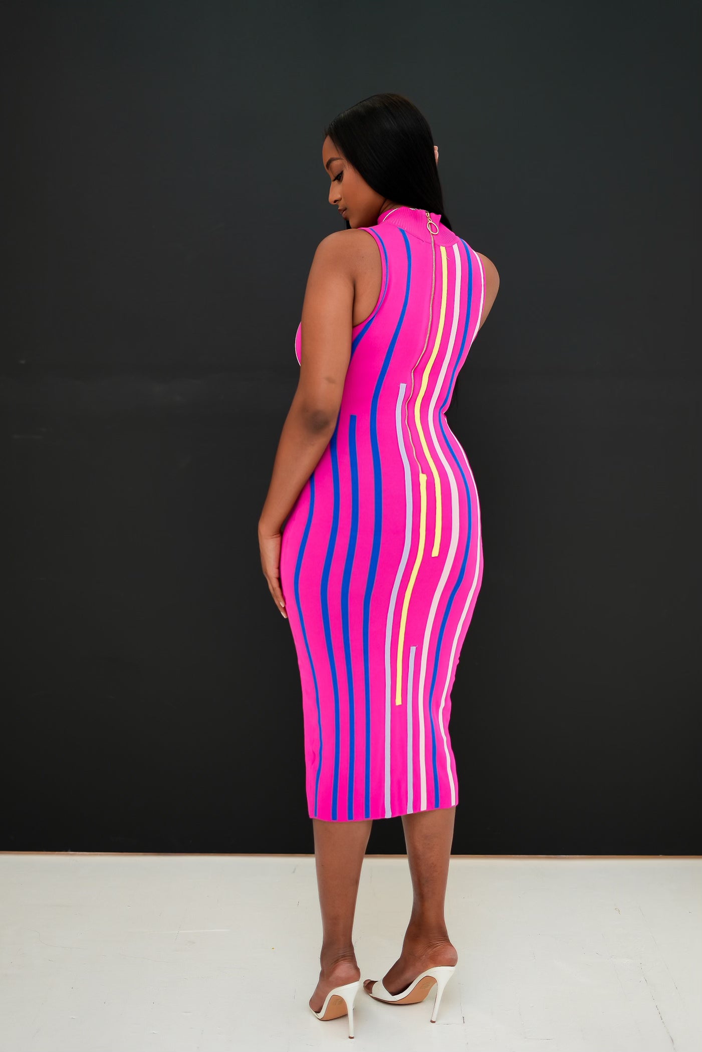 Pink Stripe Pencil Dress