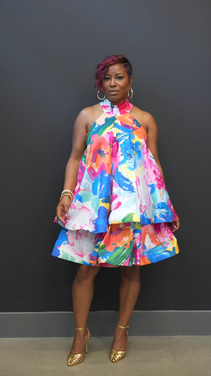 Summer Bouquet Ruffle Dress