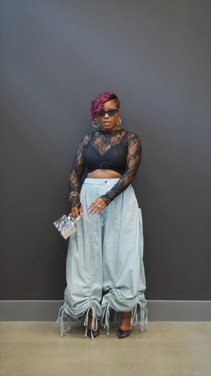 Let it Flow Ruched Pants (Blue)