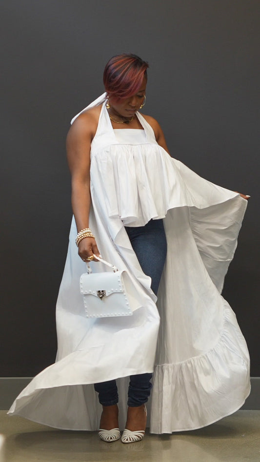Cascade Halter Top (white)