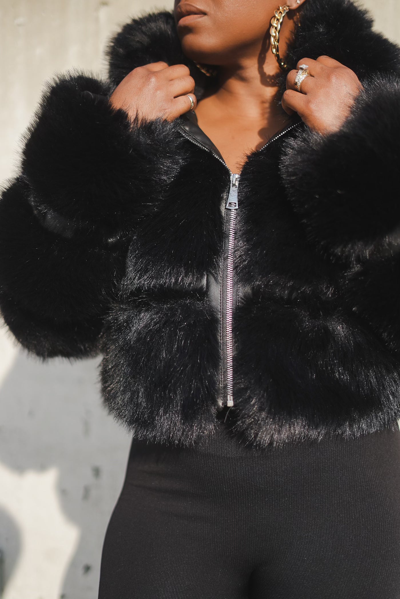 She’s all that faux fur