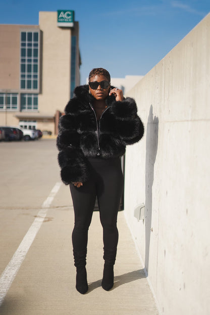 She’s all that faux fur